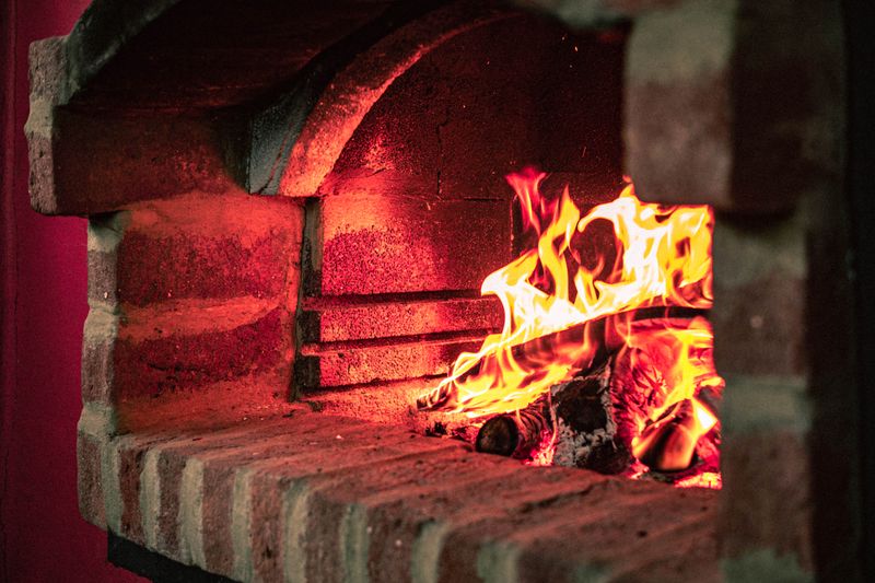 Coal oven inside Anthony's coal fired pizza Edison NJ
